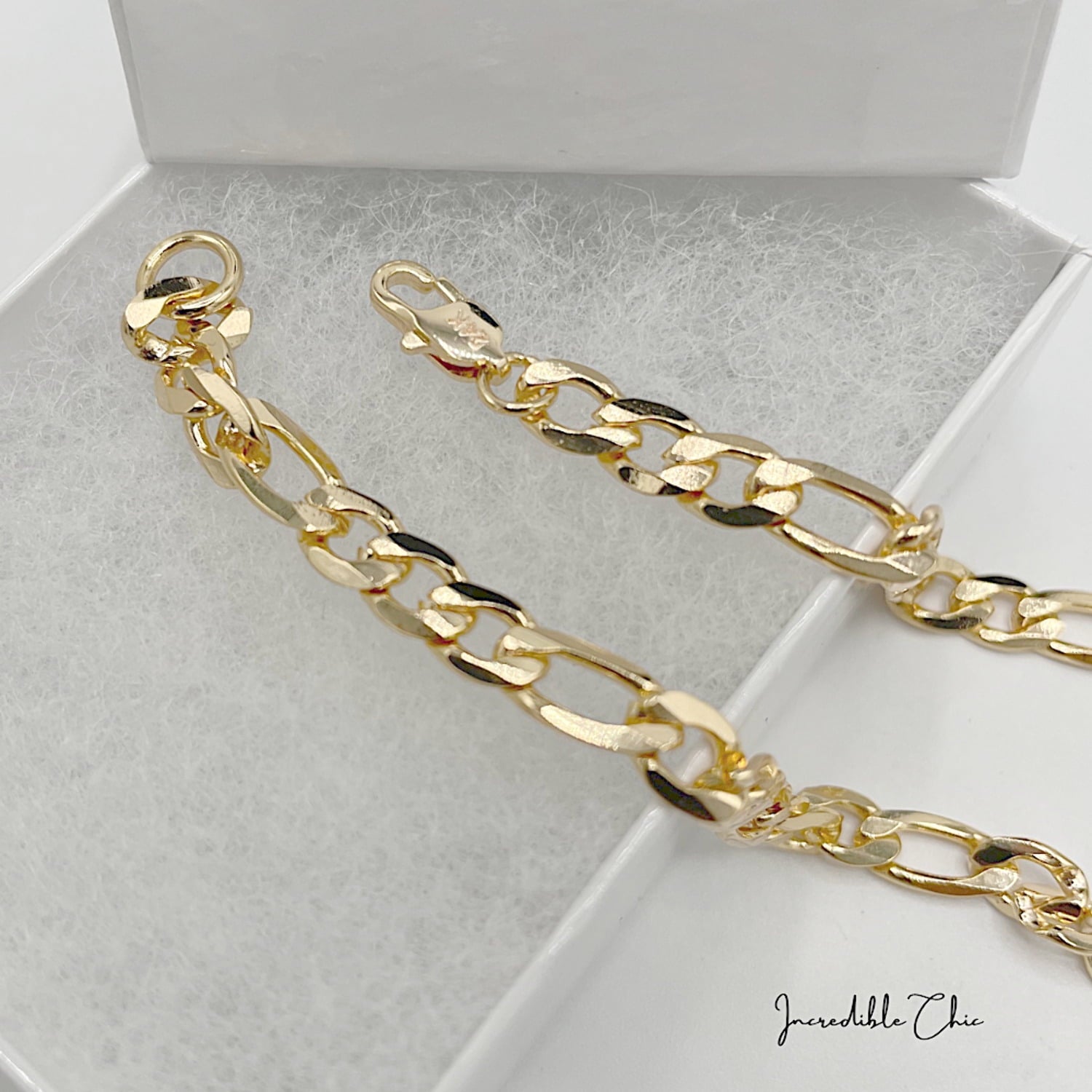 24K Gold Plated Figaro Chain Necklace