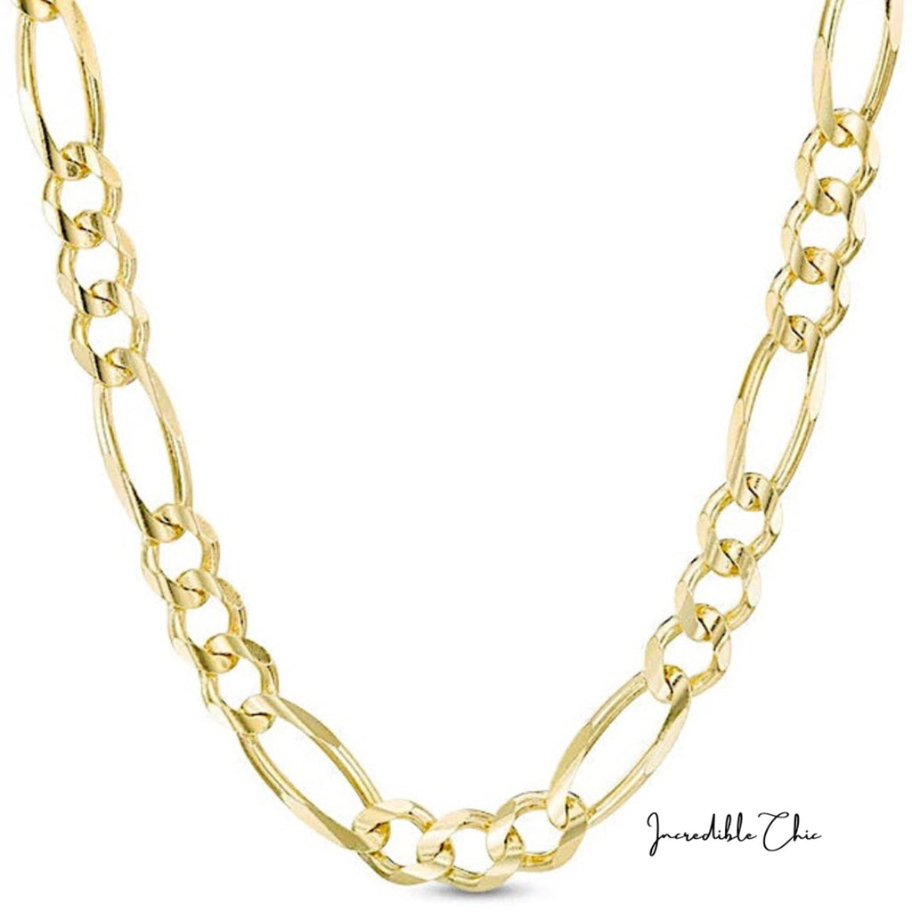 24K Gold Plated Figaro Chain Necklace