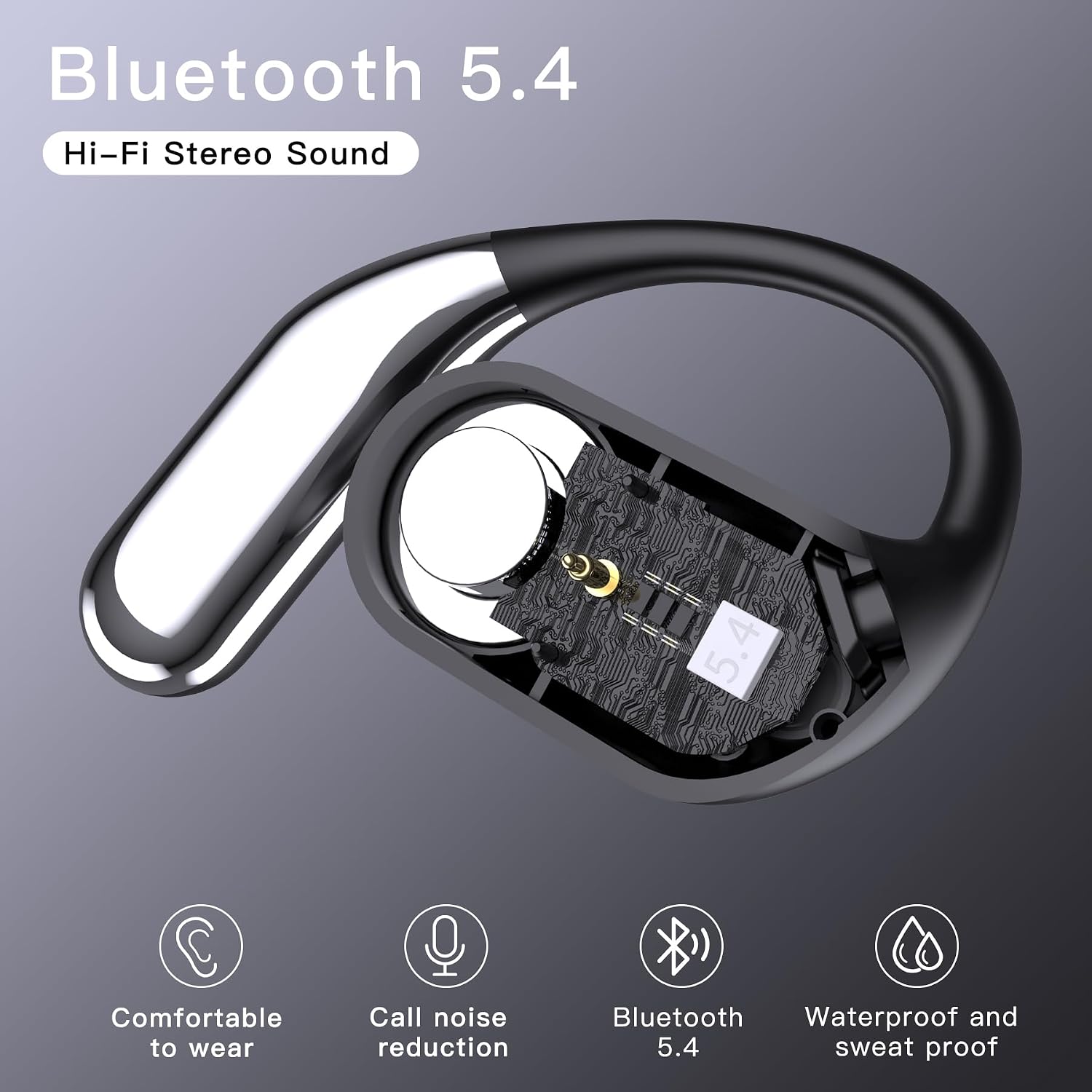 Ear-Hook Wireless Earbuds with 50H Playtime