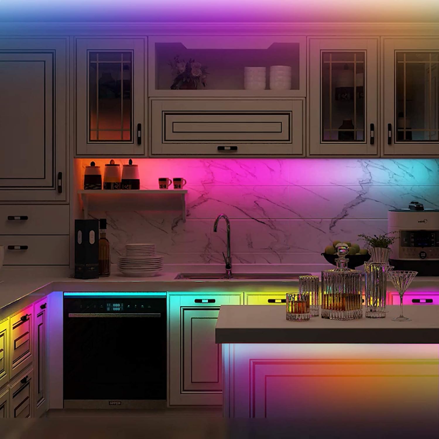 LED Strips Lights USB Powered Rainbow Chasing RGB LED Lights Strip | LED TV Backlight, with 17-Key RF Remote, Color Changing Strip Lights, Waterproof IP65, LED Rope Lights, LED Lights 2M 6.54FT
