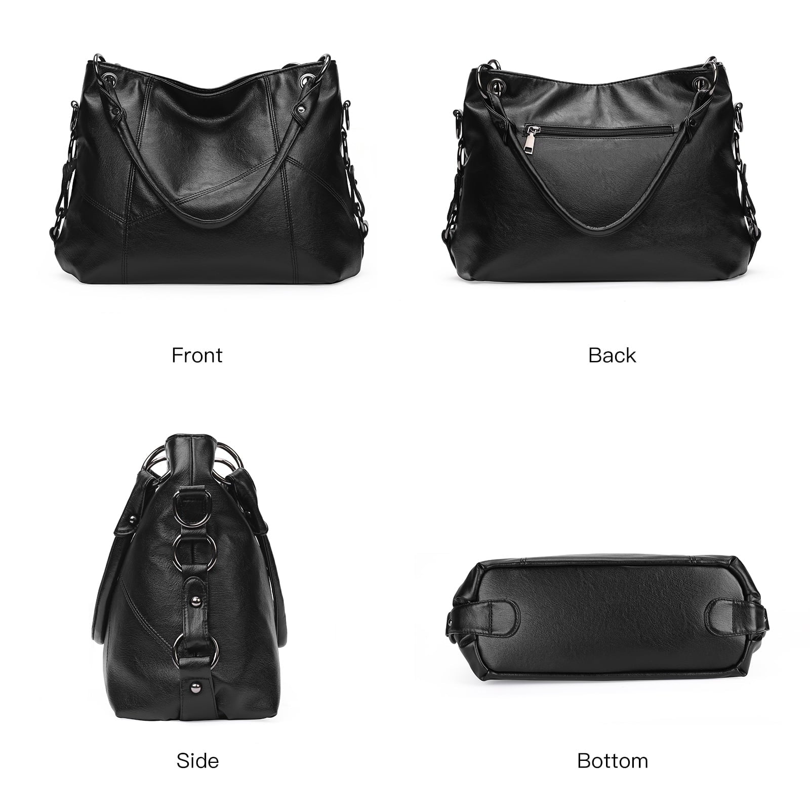 Genuine Leather Hobo Bag for Women Large Tote Shoulder Handbag Satchel for Laptop Work Ladies