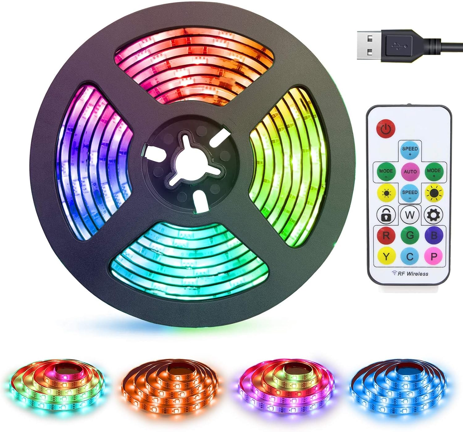 USB RGB LED Strip Lights with Remote
