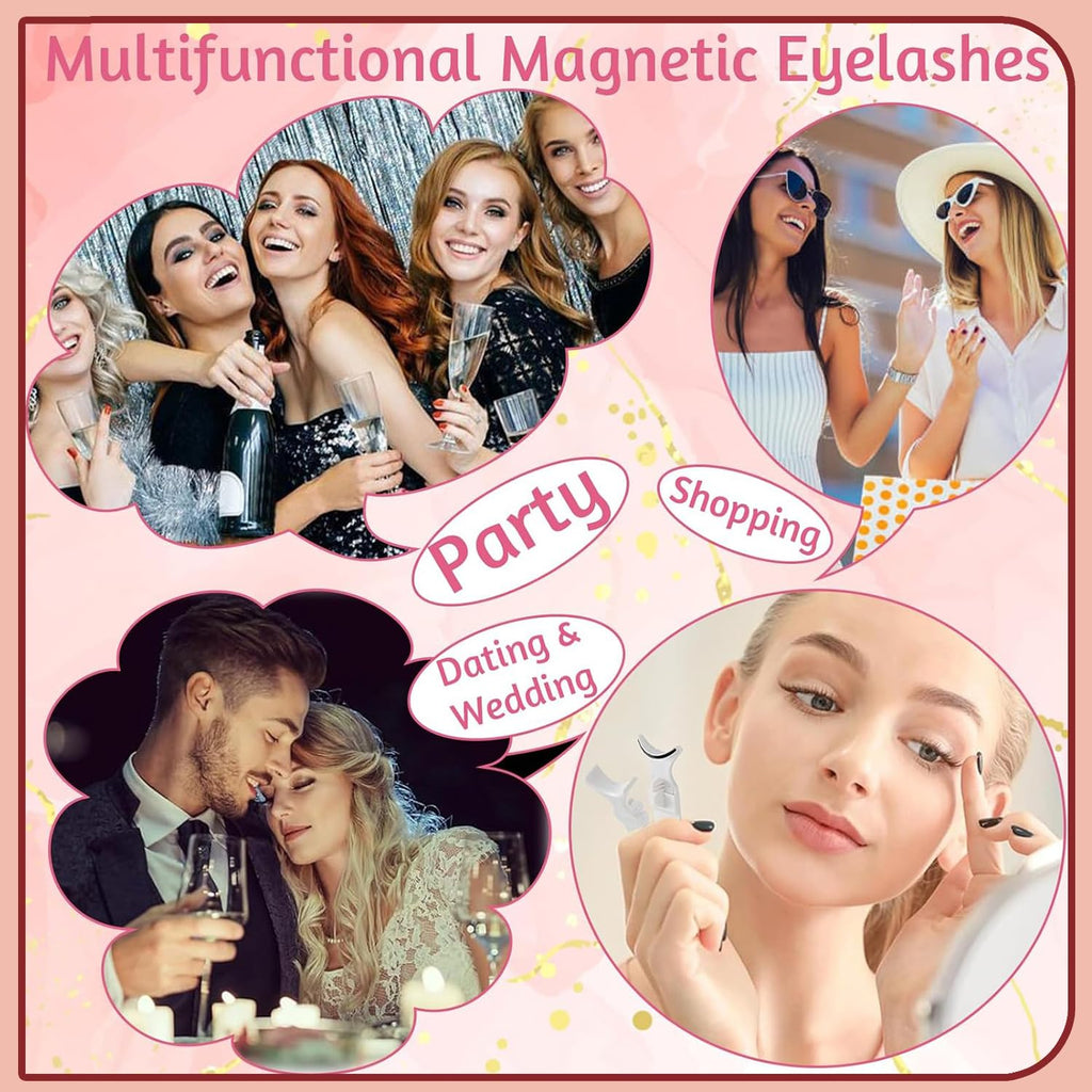 Meylora Magnetic Lashes,Magnetic Lashes,Magnetic Eyelashes with Applicator,Reusable Magnet Eyelashes without Eyeliner Natural Look No Glue Needed (Simple+Iris)