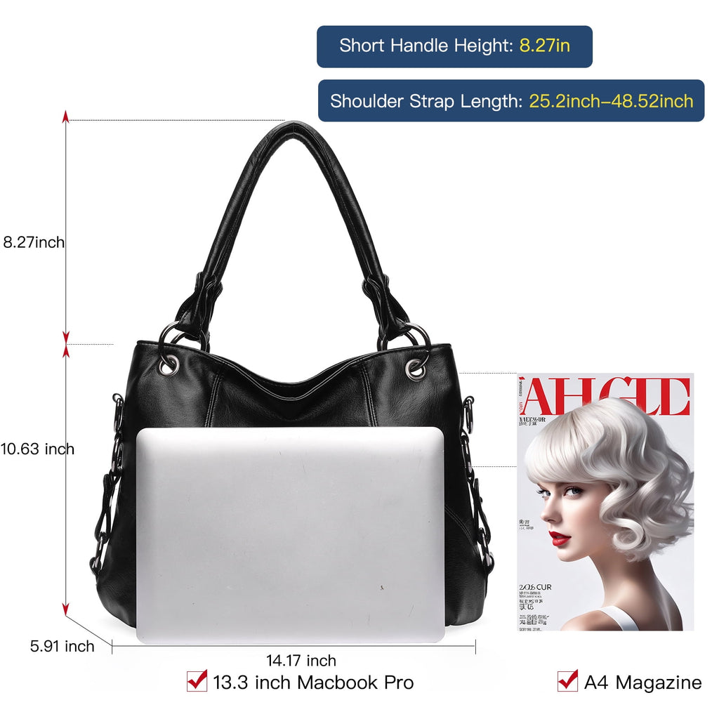 Genuine Leather Hobo Tote Bag for Women